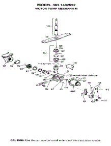 Pump And Motor parts for Kenmore Dishwasher 363.1402592 (3631402592, 363 1402592) from AppliancePartsPros.com