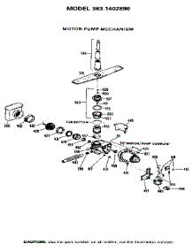 Motor-Pump Mechanism parts for Kenmore Dishwasher 363.1402890 (3631402890, 363 1402890) from AppliancePartsPros.com