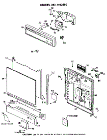 Escutcheon And Door parts for Kenmore Dishwasher 363.1402890 (3631402890, 363 1402890) from AppliancePartsPros.com