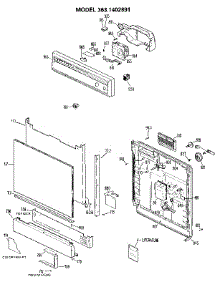 Escutcheon And Door parts for Kenmore Dishwasher 363.1402891 (3631402891, 363 1402891) from AppliancePartsPros.com