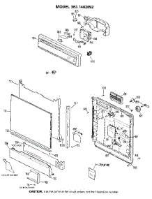 Escutcheon And Door parts for Kenmore Dishwasher 363.1402892 (3631402892, 363 1402892) from AppliancePartsPros.com