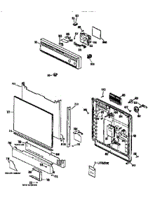 Escutcheon And Door parts for Kenmore Dishwasher 363.1404194 (3631404194, 363 1404194) from AppliancePartsPros.com