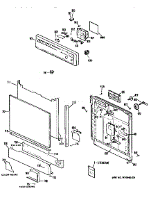 Escutcheon And Door parts for Kenmore Dishwasher 363.1404196 (3631404196, 363 1404196) from AppliancePartsPros.com