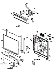 Escutcheon And Door parts for Kenmore Dishwasher 363.1404594 (3631404594, 363 1404594) from AppliancePartsPros.com