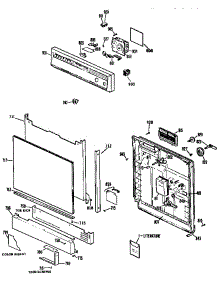 Escutcheon And Door parts for Kenmore Dishwasher 363.1404596 (3631404596, 363 1404596) from AppliancePartsPros.com