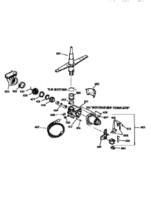 Motor Pump Mechanism&Spray Arm parts for Kenmore Dishwasher 363.1404597 (3631404597, 363 1404597) from AppliancePartsPros.com