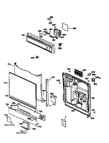 Escutcheon And Door Assembly parts for Kenmore Dishwasher 363.1404597 (3631404597, 363 1404597) from AppliancePartsPros.com