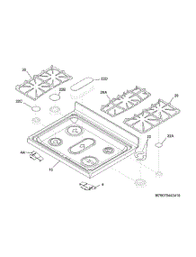Main Top parts for Kenmore Range 790.75422412 (79075422412, 790 75422412) from AppliancePartsPros.com
