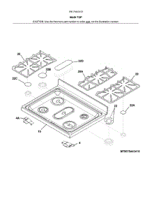Main Top parts for Kenmore Range 790.75443412 (79075443412, 790 75443412) from AppliancePartsPros.com