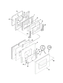 Oven Door parts for Kenmore Range 790.75503203 (79075503203, 790 75503203) from AppliancePartsPros.com