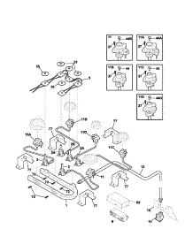 Burner parts for Kenmore Range 790.75503204 (79075503204, 790 75503204) from AppliancePartsPros.com