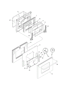 Oven Door parts for Kenmore Range 790.75503208 (79075503208, 790 75503208) from AppliancePartsPros.com