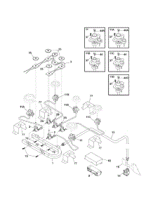 Burner parts for Kenmore Range 790.75503208 (79075503208, 790 75503208) from AppliancePartsPros.com