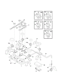 Burner parts for Kenmore Range 790.75603701 (79075603701, 790 75603701) from AppliancePartsPros.com