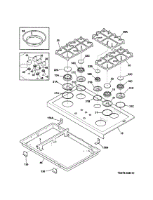Main Top parts for Kenmore Range 790.75603702 (79075603702, 790 75603702) from AppliancePartsPros.com