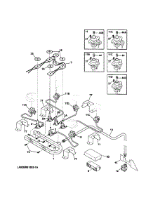 Burner parts for Kenmore Range 790.75603702 (79075603702, 790 75603702) from AppliancePartsPros.com