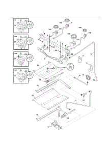Burner parts for Kenmore Range 790.77452801 (79077452801, 790 77452801) from AppliancePartsPros.com
