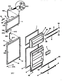 Doors parts for Kenmore Refrigerator 253.9363001 (2539363001, 253 9363001) from AppliancePartsPros.com