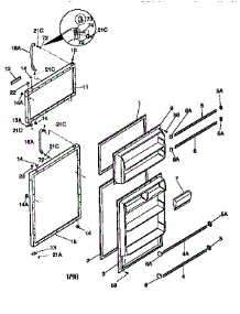 Doors parts for Kenmore Refrigerator 253.9363002 (2539363002, 253 9363002) from AppliancePartsPros.com