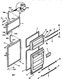 Doors parts for Kenmore Refrigerator 253.9363011 (2539363011, 253 9363011) from AppliancePartsPros.com