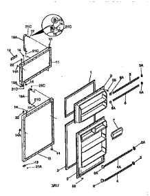 Doors parts for Kenmore Refrigerator 253.9363081 (2539363081, 253 9363081) from AppliancePartsPros.com