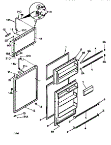 Doors parts for Kenmore Refrigerator 253.9366202 (2539366202, 253 9366202) from AppliancePartsPros.com