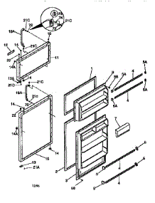 Doors parts for Kenmore Refrigerator 253.9366212 (2539366212, 253 9366212) from AppliancePartsPros.com