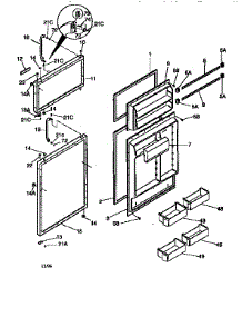 Doors parts for Kenmore Refrigerator 253.9366402 (2539366402, 253 9366402) from AppliancePartsPros.com