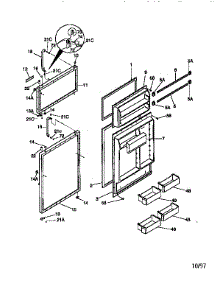 Doors parts for Kenmore Refrigerator 253.9366425 (2539366425, 253 9366425) from AppliancePartsPros.com