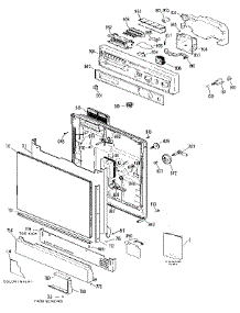 Escutcheon And Door parts for Kenmore Dishwasher 363.1441192 (3631441192, 363 1441192) from AppliancePartsPros.com