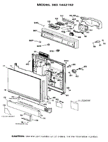 Door Assembly parts for Kenmore Dishwasher 363.1442192 (3631442192, 363 1442192) from AppliancePartsPros.com
