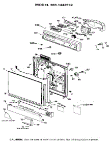 Escutcheon And Door parts for Kenmore Dishwasher 363.1442592 (3631442592, 363 1442592) from AppliancePartsPros.com