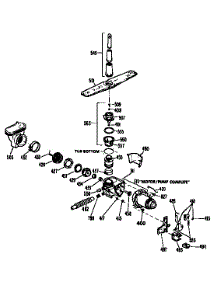 Motor Pump Mechanism parts for Kenmore Dishwasher 363.1444193 (3631444193, 363 1444193) from AppliancePartsPros.com