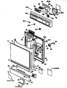 Escutcheon And Door parts for Kenmore Dishwasher 363.1444194 (3631444194, 363 1444194) from AppliancePartsPros.com