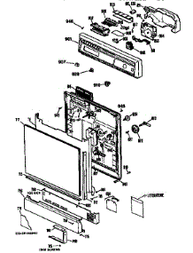 Escutcheon And Door parts for Kenmore Dishwasher 363.1444593 (3631444593, 363 1444593) from AppliancePartsPros.com