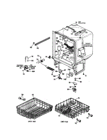 Dishwasher Tub (363.1444595) parts for Kenmore Dishwasher 363.1444595 (3631444595, 363 1444595) from AppliancePartsPros.com