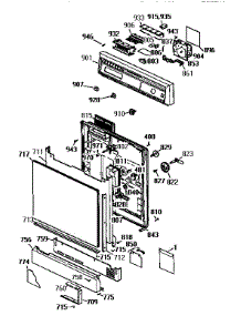 Escutcheon And Door Assy. parts for Kenmore Dishwasher 363.1444597 (3631444597, 363 1444597) from AppliancePartsPros.com