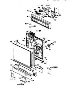 Escutheon And Door Assembly parts for Kenmore Dishwasher 363.14451690 (36314451690, 363 14451690) from AppliancePartsPros.com