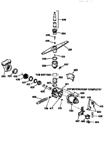 Motor Pump Mechanism parts for Kenmore Dishwasher 363.144596 (363144596, 363 144596) from AppliancePartsPros.com