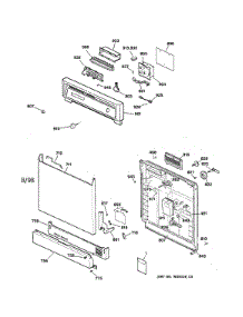 Escutcheon & Door Assembly parts for Kenmore Dishwasher 363.14475791 (36314475791, 363 14475791) from AppliancePartsPros.com