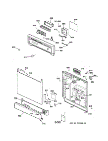 Escutcheon & Door Assembly parts for Kenmore Dishwasher 363.14478791 (36314478791, 363 14478791) from AppliancePartsPros.com