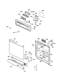 Escutcheon & Door Assembly parts for Kenmore Dishwasher 363.14478792 (36314478792, 363 14478792) from AppliancePartsPros.com