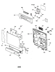 Escutcheon / Door parts for Kenmore Dishwasher 363.14484100 (36314484100, 363 14484100) from AppliancePartsPros.com