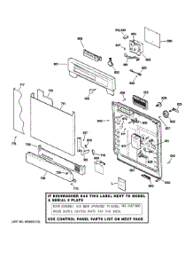 Escutcheon & Door Assembly parts for Kenmore Dishwasher 363.14577000 (36314577000, 363 14577000) from AppliancePartsPros.com