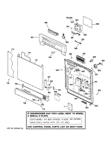 Escutcheon & Door Assembly parts for Kenmore Dishwasher 363.14579000 (36314579000, 363 14579000) from AppliancePartsPros.com