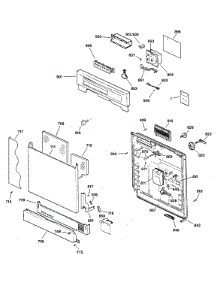 Escutcheon & Door Assembly parts for Kenmore Dishwasher 363.14674100 (36314674100, 363 14674100) from AppliancePartsPros.com