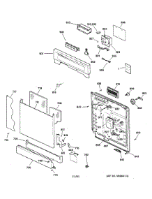 Escutcheon & Door Assembly parts for Kenmore Dishwasher 363.14773100 (36314773100, 363 14773100) from AppliancePartsPros.com