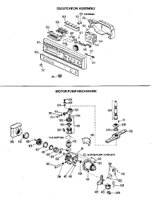 Escutcheon And Motor / Pump parts for Kenmore Dishwasher 363.1479580 (3631479580, 363 1479580) from AppliancePartsPros.com