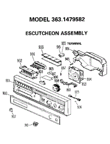 Escutcheon parts for Kenmore Dishwasher 363.1479582 (3631479582, 363 1479582) from AppliancePartsPros.com