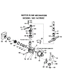 Motor And Pump Mechanism parts for Kenmore Dishwasher 363.1479582 (3631479582, 363 1479582) from AppliancePartsPros.com
